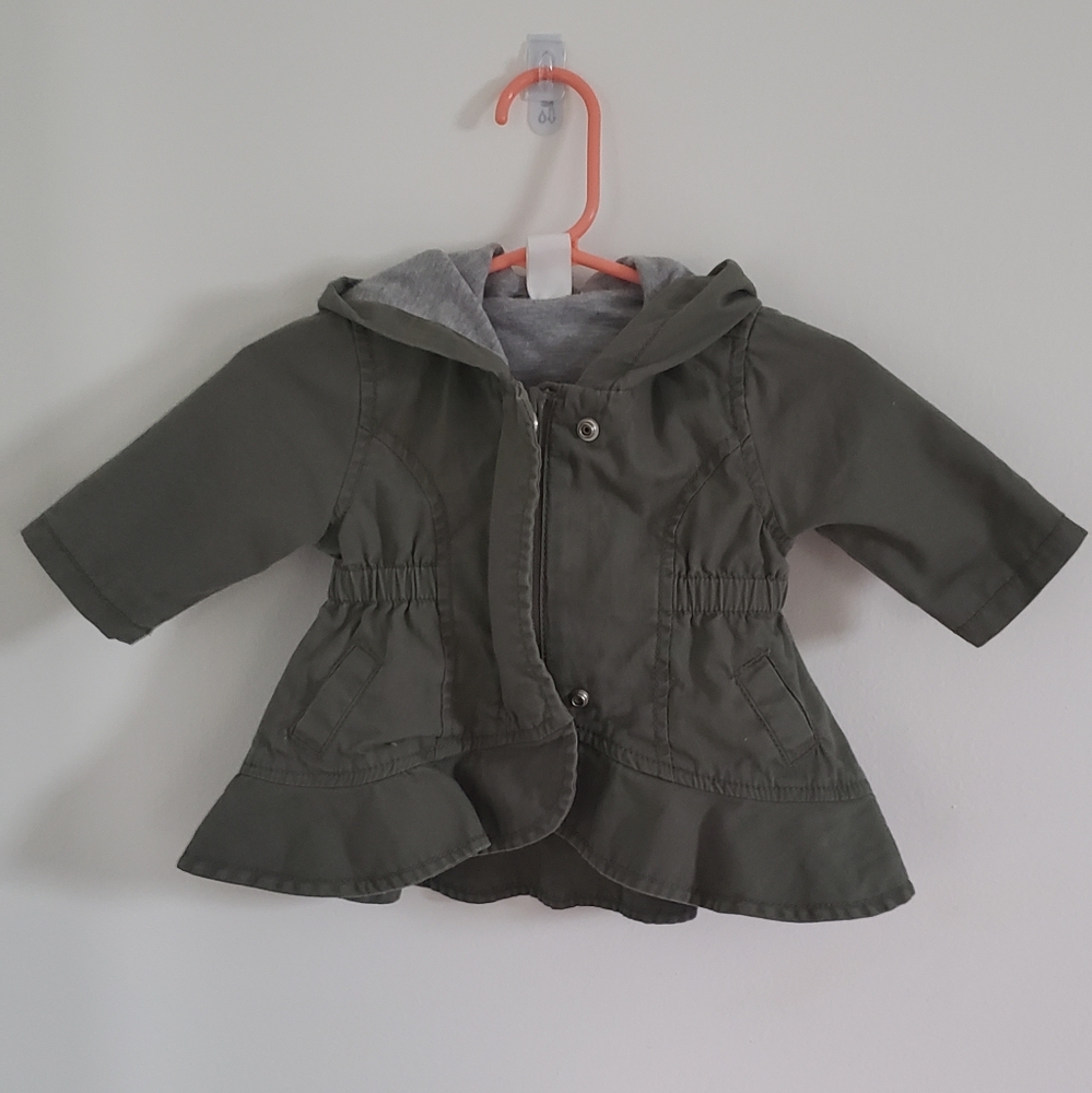 Light forest green jacket for 0-3 month bb girl